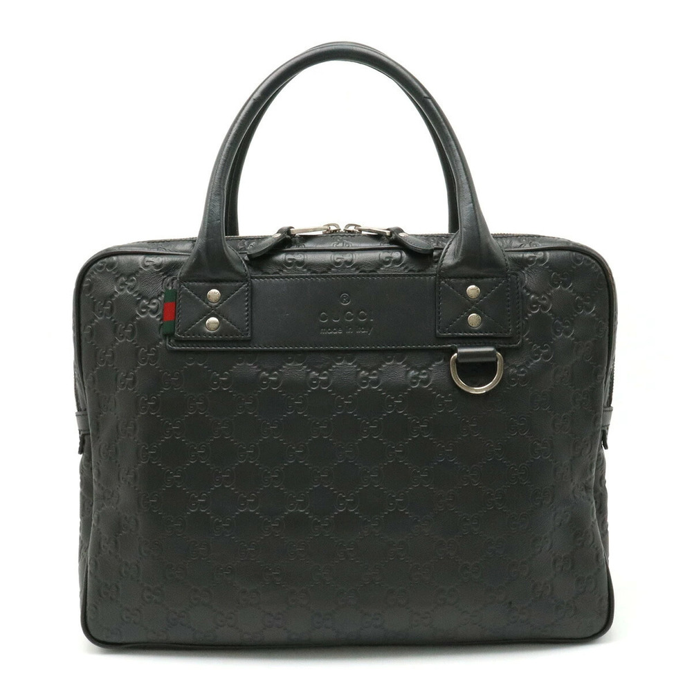 Gucci Guccissima Web Loop Business Bag Briefcase Leather Black